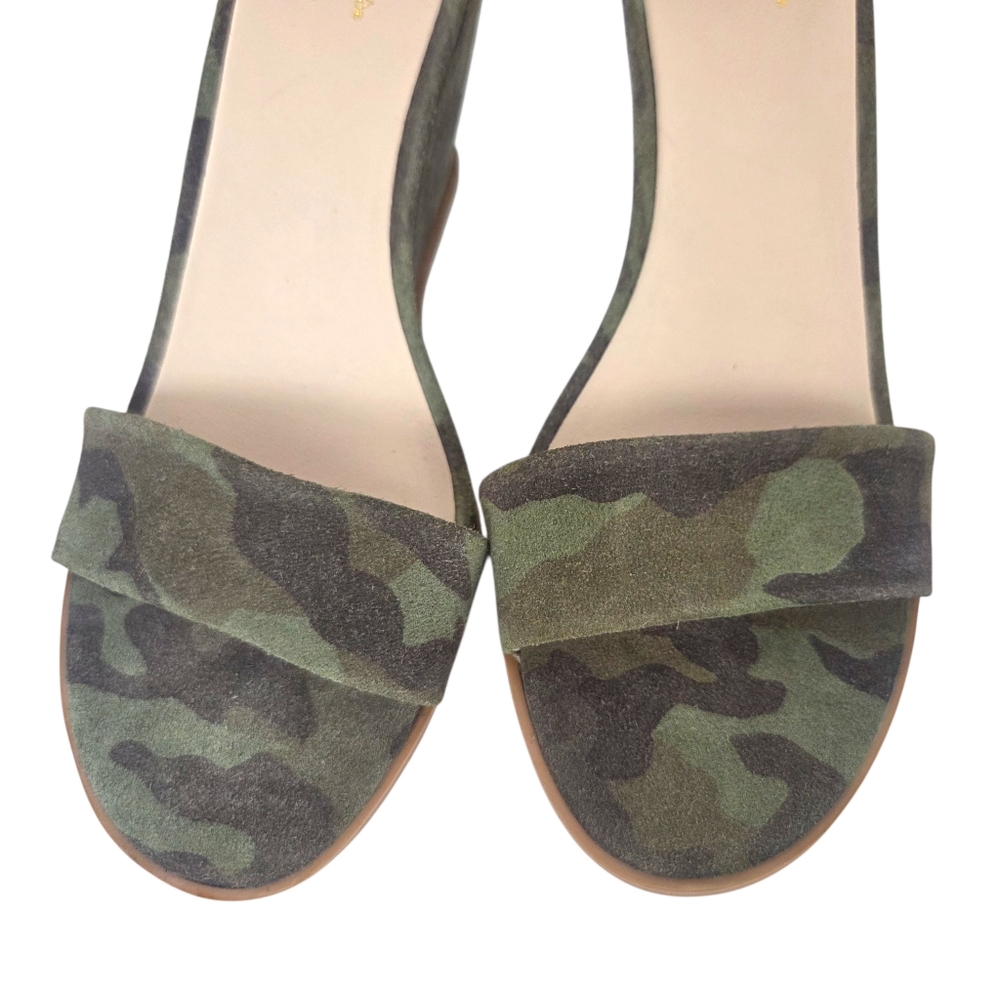 Seychelles Cloud Nine Camo Wedge Heels Sandals NEW Leather Womens 9.5 Green - Picture 3 of 12